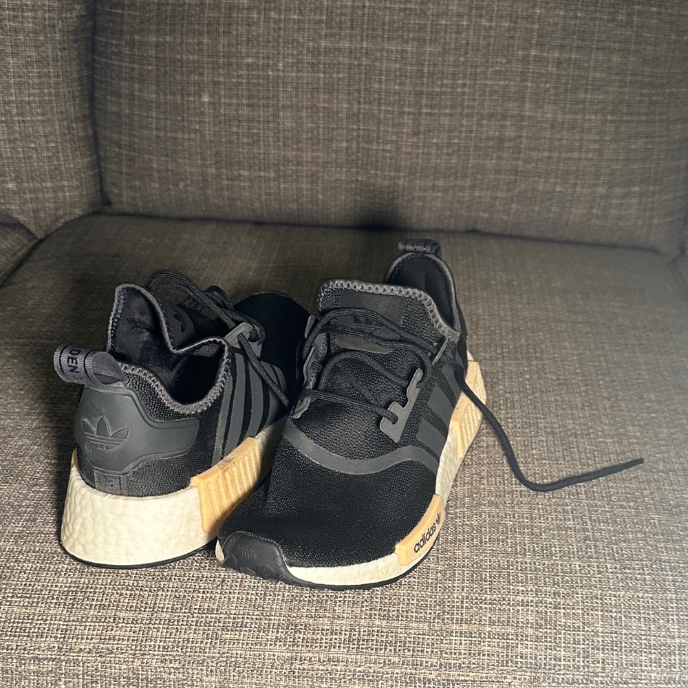 Adidas Black and Cream Athletic Shoes